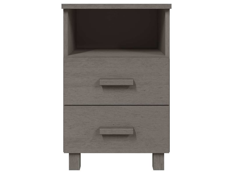 Lot de 2 tables de chevet - cabinet de chevet - table de nuit hamar gris clair 40x35x62 cm bois massif  - Conforama C
