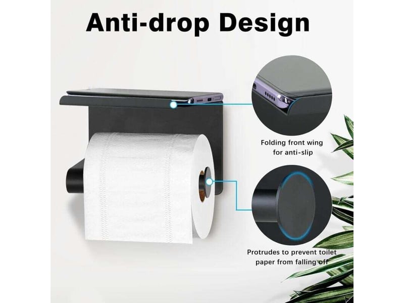  Porte papier toilette, acier inox auto-adhésive et mural pour salle de bain suspension murale sans clous  - Conforama B
