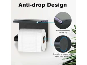 Porte papier toilette, acier inox auto-adhésive et mural pour salle de bain suspension murale sans clous
