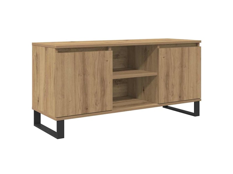 Meuble tv, meuble pour télévision 104 x 35 x 50 cm chêne artisanal bois d'ingénierie  - Conforama A