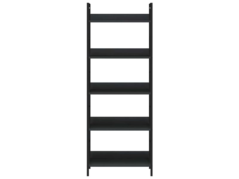  Bibliothèque à 5 niveaux, armoire à livres noir 60x27,6x158,5cm bois d'ingénierie  - Conforama C