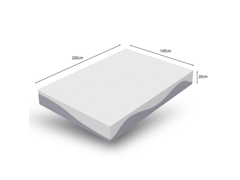 Matelas en mousse 140x200 cm réversible h3h4 coloris blanc et gris - Conforama D