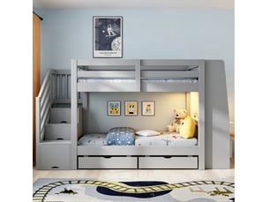 Lit superposé 90x200 cm <strong>HAUSS SPOLE</strong>  <strong></strong> coloris gris