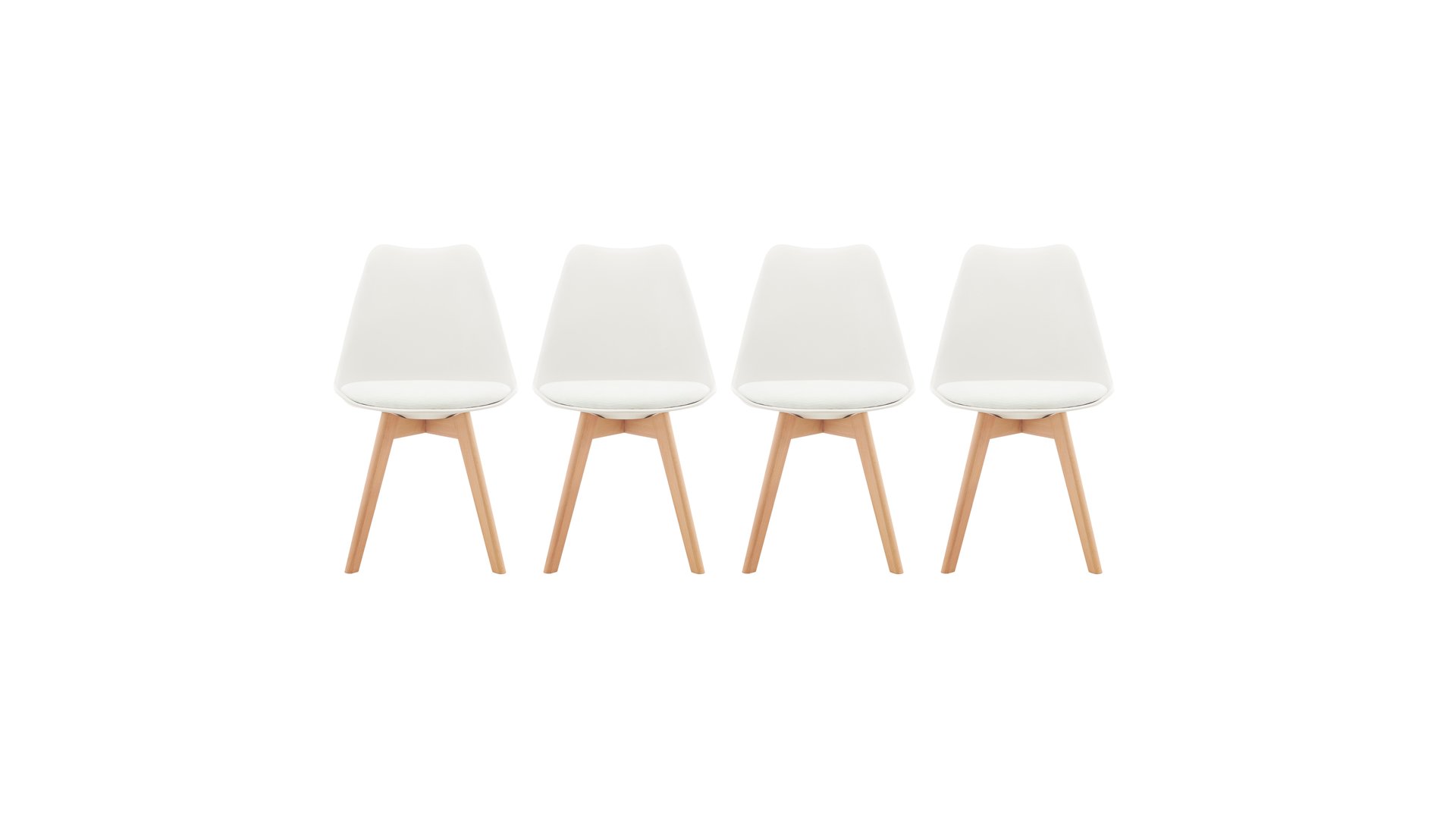 Lot de 4 chaises coloris blanc AVA blanc 81 Conforama