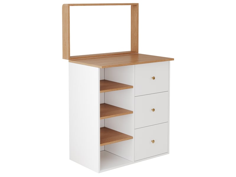  Table à langer 2 en 1 82x50x100 cm commode avec tiroirs et rangements bois et blanc  - Conforama E