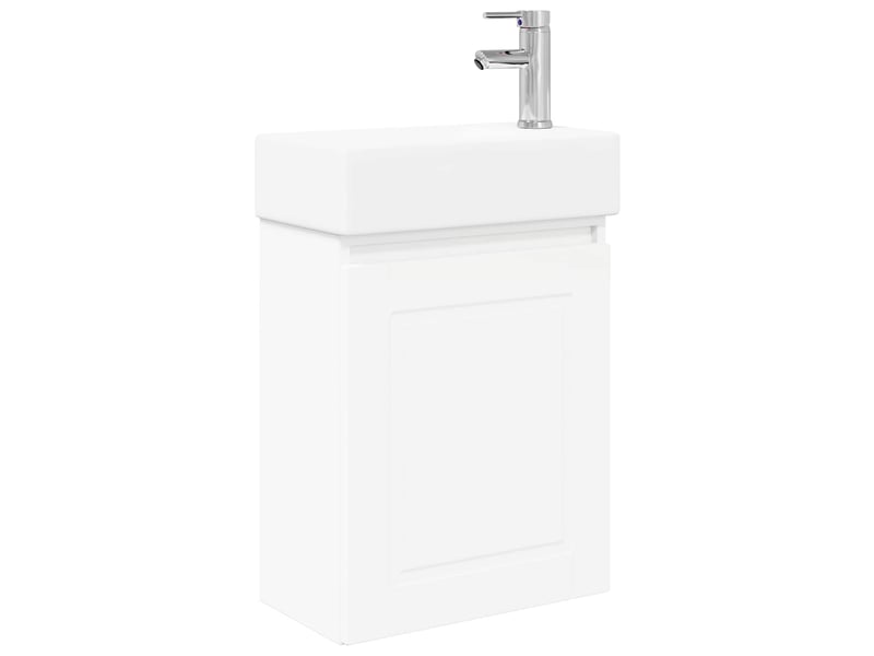 Meuble de salle de bain avec robinet blanc 45.5x22.5x84 cm shl722 - Conforama A