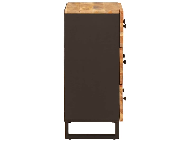  Lot de 2 buffet, meuble de rangement salon 60 x 33 x 75 cm bois de mangue massif marron  - Conforama E