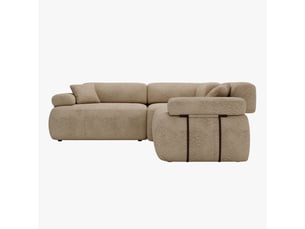 Canapé d'angle réversible avec dossier amovible en tissu beige foncé
