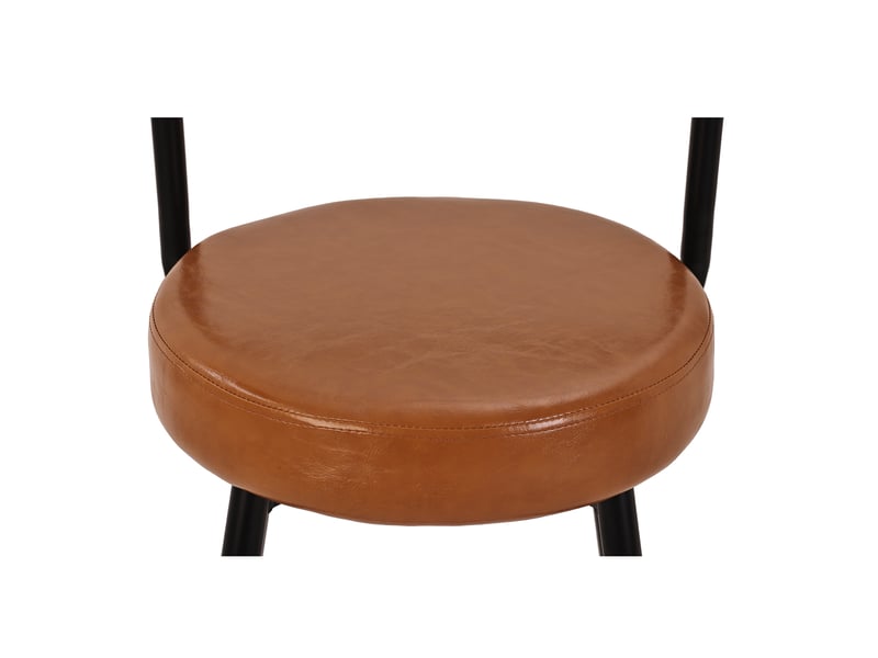  Lot de 4 tabourets de bar,37x37x90,5 cm,avec dossier,similicuir,marron  - Conforama E