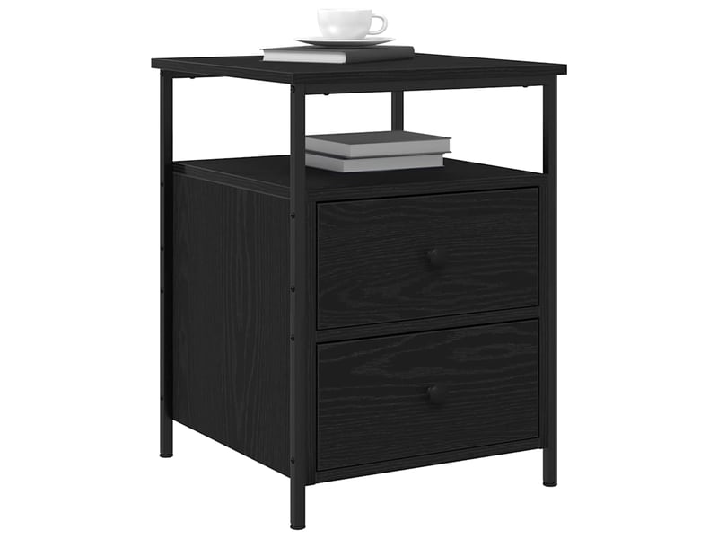  Table de chevet - cabinet de chevet - table de nuit chêne noir 34 x 35,5 x 50 cm  - Conforama B