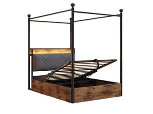 Lit coffre 90x190 cm BEAOK   coloris noir