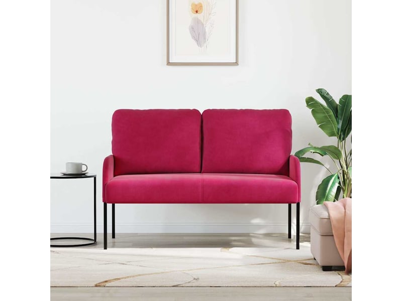  Canapé droit, sofa, canapés avec coussin 110cm bordeaux contreplaqué cf22372  - Conforama C