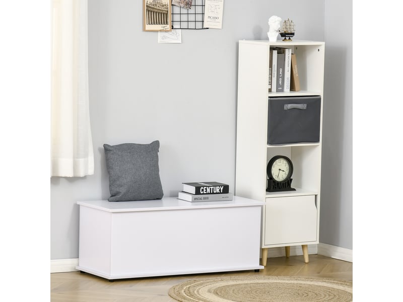  Coffre de rangement, banc de rangement avec couvercle à charnières et charnières de sécurité, banc à chaussures, meuble d'entrée, 100 x 40 x 40 cm  - Conforama C