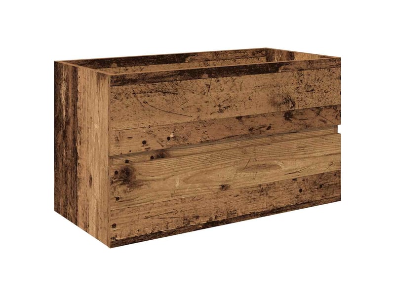  Meuble de lavabo avec bassin et robinet intégrés vieux bois shl5884  - Conforama C