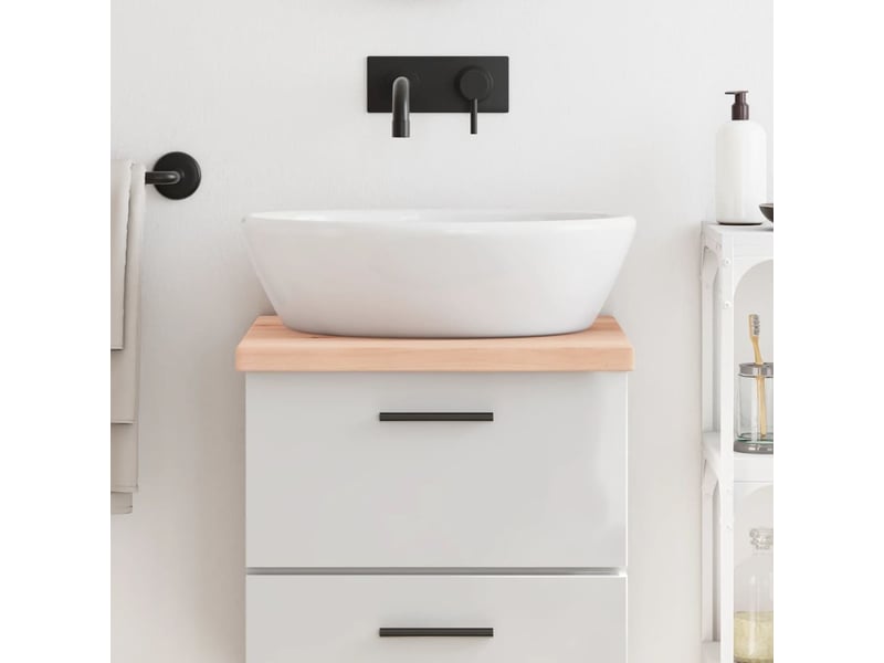  Comptoir de salle de bain, plan de travail 40x50x(2-4)cm bois massif non traité cf65731  - Conforama B
