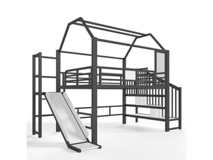 Lit mezzanine 140x200 cm <strong>SAPGAKS</strong>  <strong></strong> coloris noir