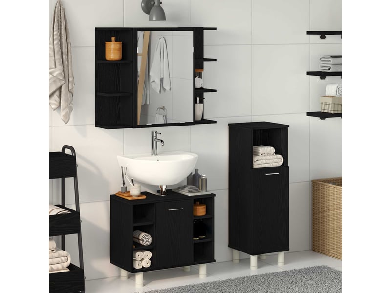  Ensemble de mobilier de salle de bain 3 pc noir cf64409  - Conforama B