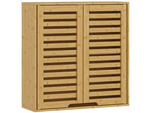 Armoire murale de salle de bain, meuble de rangement avec étagère réglable, en bambou 60 x 20 x 60 cm effet bois naturel