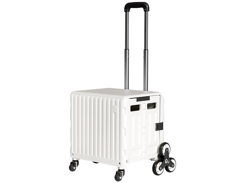  Chariot de courses pliable avec roues d'escalade, caisse roulante pliable avec grande capacité de 30 l et poignée télescopique  - Conforama A
