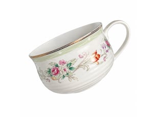 Tasse de petit-déjeuner en céramique, camélia vert clair, 14 × 7,8 cm