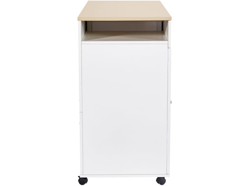  Table bar extensible 117-180x50x94,6 cm, 6 étagères, rangement, séparation salon, bistrot, blanc  - Conforama E