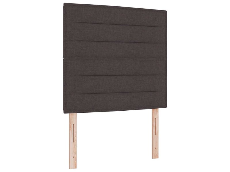  Lit simple | lit adulte | cadre de lit avec tête de lit marron foncé 120x190 cm tissu  - Conforama D
