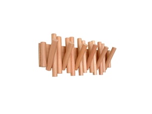 Patère murale 6 crochets en bois naturel – l37cm