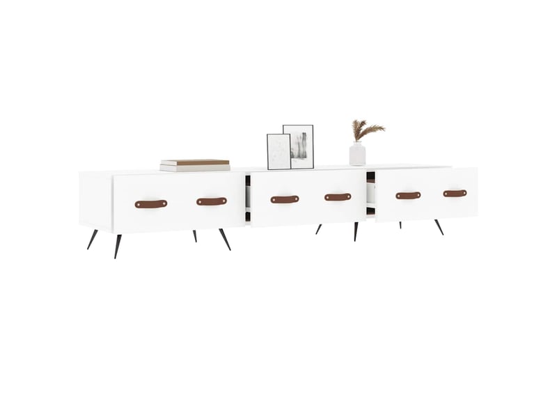  Meuble tv - banc tv - meuble de rangement blanc 150x36x30 cm bois d'ingénierie  - Conforama D