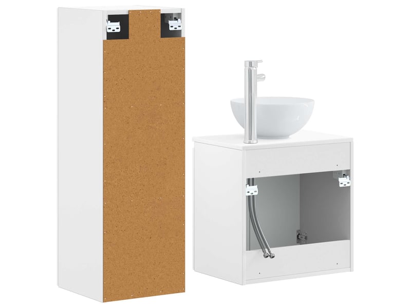 Ensemble de mobilier de salle de bain 2 pcs blanc shl3693 - Conforama E