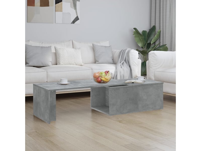  Table basse rectangulaire | table de salon gris béton 150x50x35 cm bois d'ingénierie  - Conforama B
