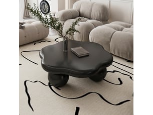 Table basse nuage 80 cm noire, compacte et facile à vivre