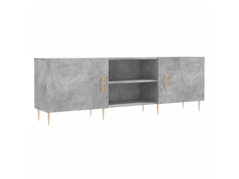  Meuble tv - banc tv - meuble de rangement gris béton 150x30x50 cm bois d'ingénierie  - Conforama A