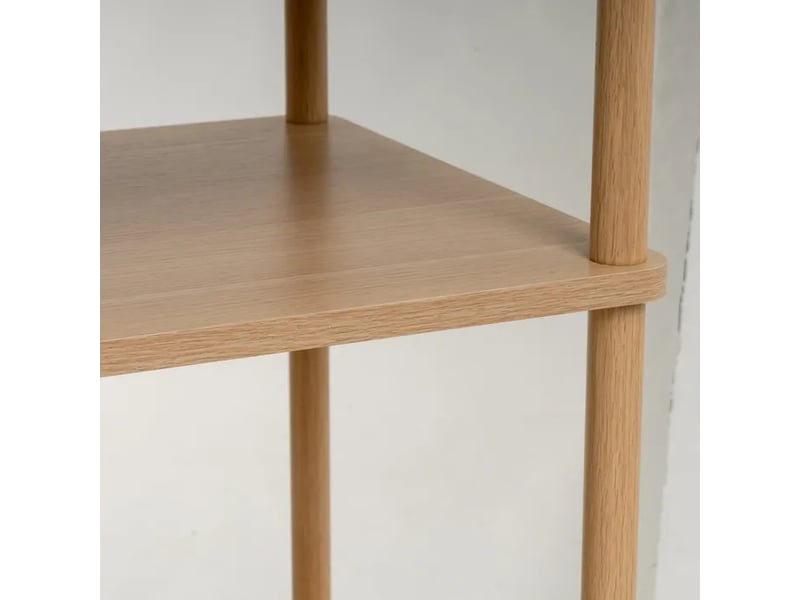  Table basse rectangulaire avec 3 plateaux, coloris bois naturel - longueur 80 x profondeur 40 x hauteur 56 cm  - Conforama D