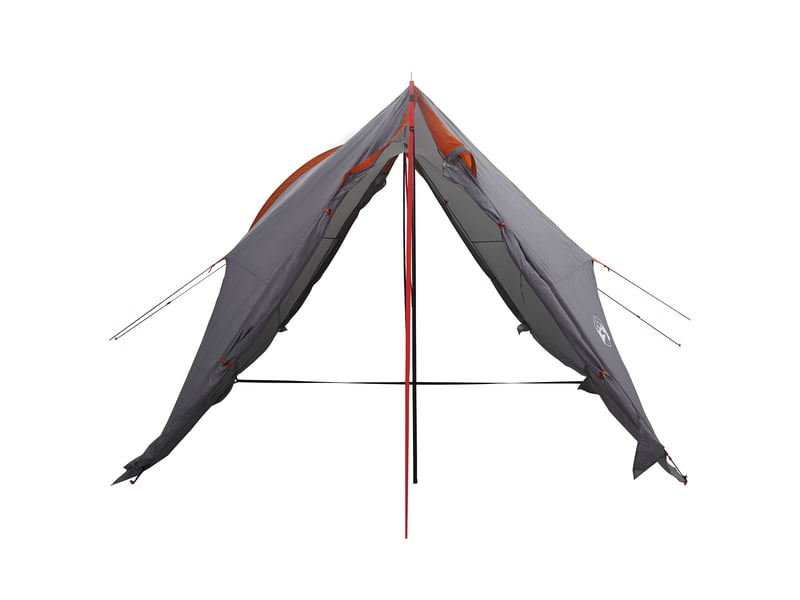  Tente de camping, tente avec auvent résistante à l'eau gris et orange  - Conforama E