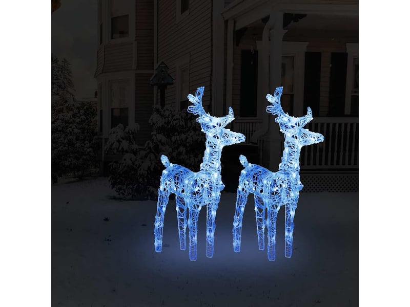  Rennes de noël 2 pcs 80 led bleu acrylique  - Conforama B