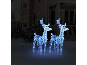 Rennes de noël 2 pcs 80 led bleu acrylique