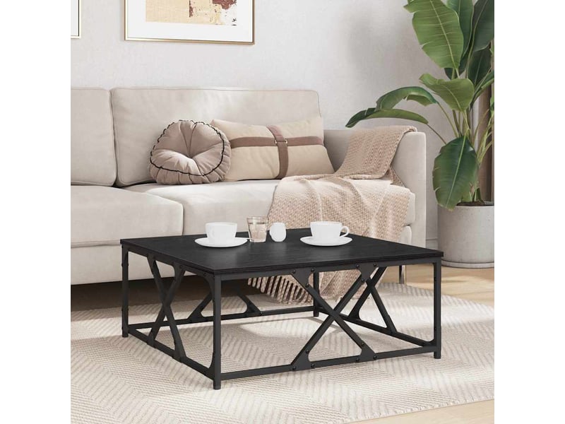 Table basse - table de salon - table à thé chêne noir 70 x 70 x 30 cm bois d'ingénierie  - Conforama D