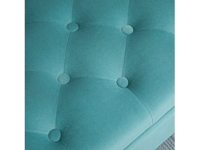  Banc de rangement tcqpz capitonné avec accoudoirs 126 x 48,5 x 57 cm polyester aspect velours vert  - Conforama D