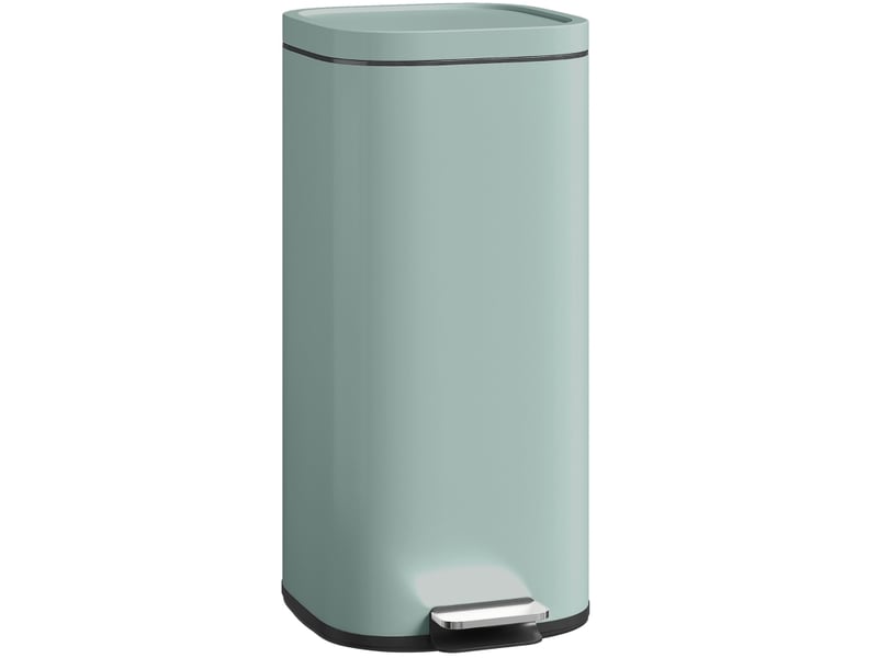  Poubelle de cuisine à pédale 30 l 36x29x59,5 cm fermeture silencieuse métal vert  - Conforama A