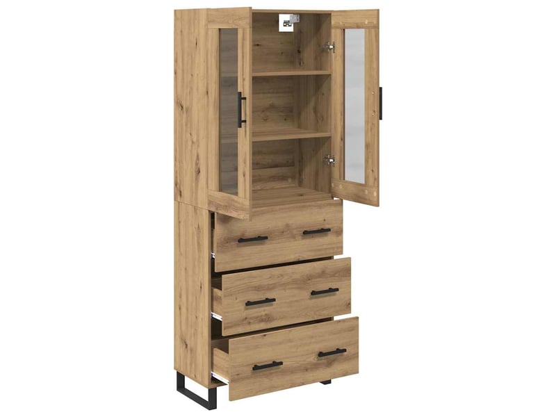  Buffet - haut armoire 2 pc chêne artisanal 69,5 x 34 x 180 cm  - Conforama E