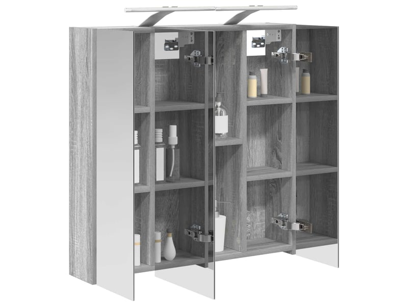  Armoire miroir de salle de bain, cabinet de salle de bain gris sonoma 70 x 14,5 x 70 cm cf65173  - Conforama C