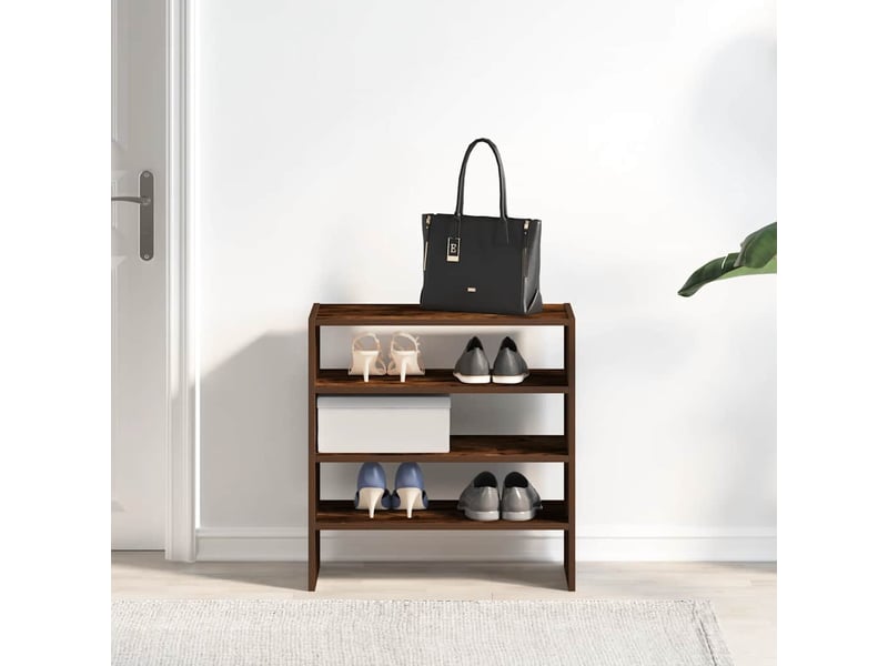  Étagères à chaussures 2 pcs empilable chêne fumé 60x30x30,5 cm  - Conforama C