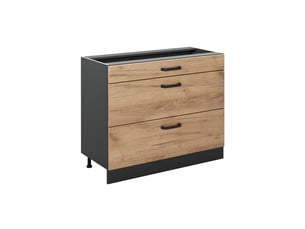 Vicco meuble cuisine, chêne doréanthracite, 100cm sans plan de travail