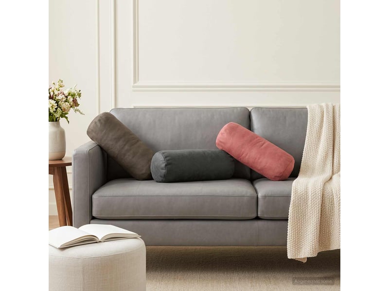  Lot de 6 coussins avec oreiller, coussins décoratifs heerlen gris foncé velours cf50849  - Conforama B