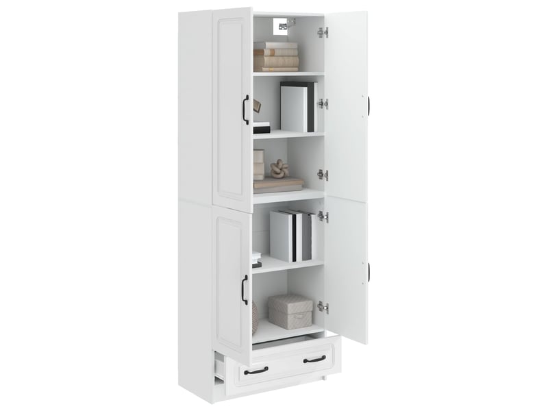  Buffet - ensemble de meubles 2 pc blanc brillant bois d'ingénierie  - Conforama C
