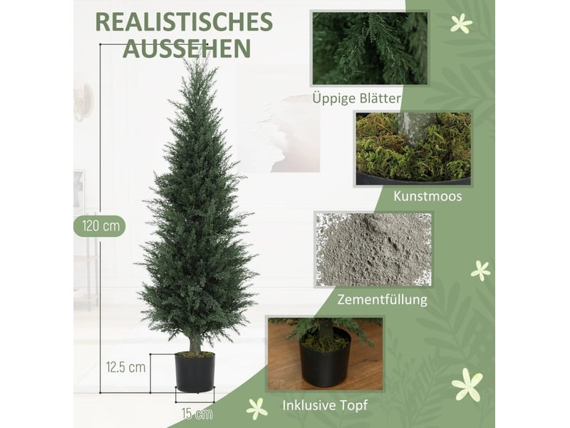  Cyprès artificiel 40x40x120 cm résistant aux uv vert  - Conforama D