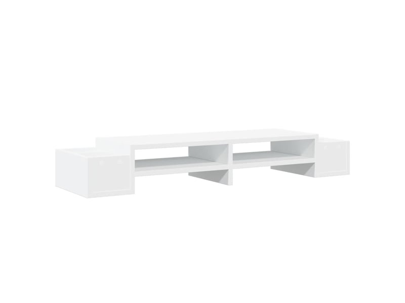  Support de moniteur table meuble bureau avec rangement bois d'ingénierie blanc 02_0044922  - Conforama D
