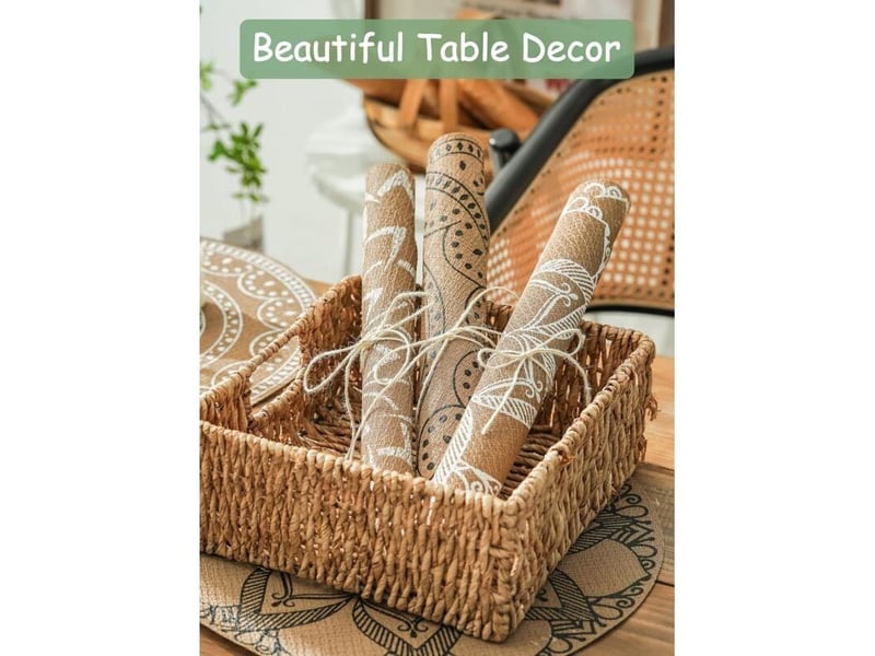  Zvd sets de table ronds à imprimé bohème en pvc tressés lot de 6 sets de table lavable résiste à la chaleur antidérapant tapis de table pour cuisine restaurant table à manger (mélange)  - Conforama C