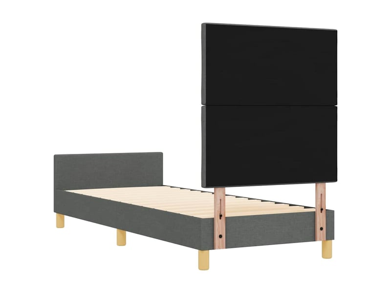  Lit simple- lit adulte -  cadre de lit avec tête de lit gris foncé 80 x 200 cm tissu  - Conforama D