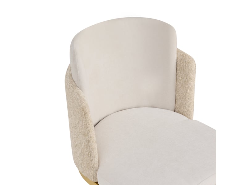  Lot de 2 chaises de salle à manger,61,5x53,5x86 cm,chenille,beige et doré  - Conforama E